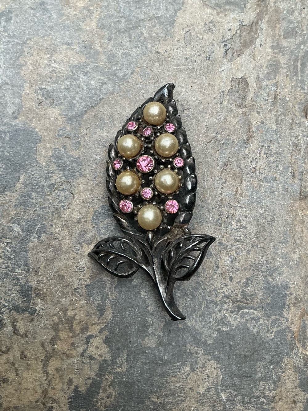 Coro Signed Leaf Brooch